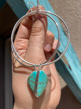 Load image into Gallery viewer, Light Blue Kingman Turquoise Dangle Hoops