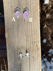 Amethyst Kite with Moonstone Lariat Necklace (A)