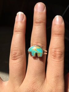 Osito Ring #6 - Light blue with brown matrix (size 10)