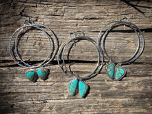 Load image into Gallery viewer, Kingman Turquoise with Twist Wire Dangle Hoops