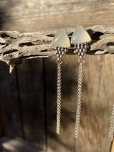 Load image into Gallery viewer, White chalcedony chain dangle earrings