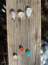 Load image into Gallery viewer, Whitewater Turquoise with Rosecut Moonstone Lariat