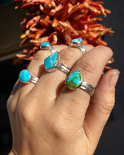 Load image into Gallery viewer, Sonoran Gold Turquoise Stacker Ring Set - Size 8
