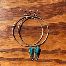 Load image into Gallery viewer, Kingman Turquoise Fang Dangle Hoops
