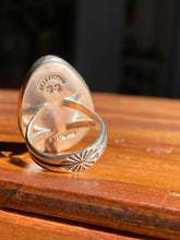 Load image into Gallery viewer, Carved Moonstone Almond Ring—size 7