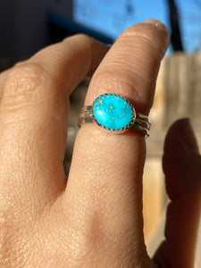 Kingman Turquoise Stacker Ring Set - size 7 1/4