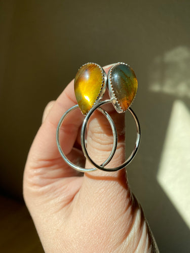 Mini Amber Swing Hoops
