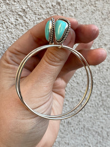 Light Blue Campitos Turquoise Post Hoops