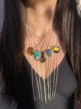 Load image into Gallery viewer, Round Mexican Amber Chain Bolo Necklace