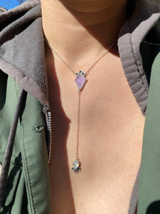 Amethyst Kite with Moonstone Lariat Necklace (B)