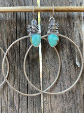 Load image into Gallery viewer, Seafoam Green Hubei Turquoise Scorpion Swing Hoops