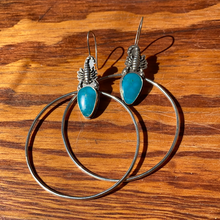 Load image into Gallery viewer, Campitos Turquoise Scorpion Swing Hoops