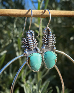 Seafoam Green Hubei Turquoise Scorpion Swing Hoops