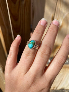 Sonoran Gold turquoise stacker ring set - size 5
