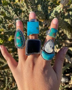 Bright Blue Kingman New Mexico Statement Ring — size 8