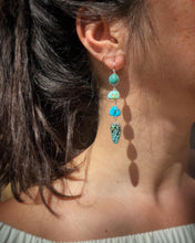 Load image into Gallery viewer, 4 Stone Turquoise Droplet Earrings