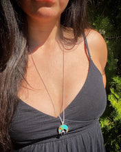 Load image into Gallery viewer, Kingman Turquoise Crescent Moon with Onyx Statement Necklace
