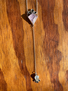 Amethyst Kite with Moonstone Lariat Necklace (A)