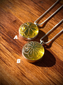 Carved Mexican Amber Gumdrop - Necklace A