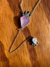 Load image into Gallery viewer, Amethyst Kite with Moonstone Lariat Necklace (B)