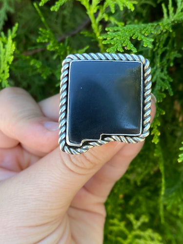 Black Onyx New Mexico Statement Ring — size 10