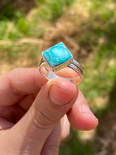 Load image into Gallery viewer, Simple Whitewater Turquoise Ring—size 10