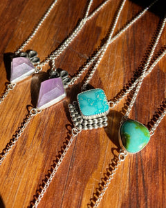Amethyst Kite with Moonstone Lariat Necklace (A)