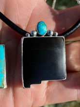 Load image into Gallery viewer, Black Onyx with White Water Turquoise New Mexico Statement Necklace