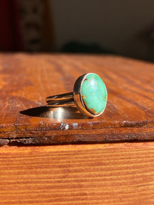 Simple Green Turquoise Ring—size 5