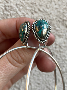 Morenci II Turquoise Post Hoops
