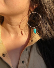 Load image into Gallery viewer, Bright Blue Natural Royston Turquoise Hoops
