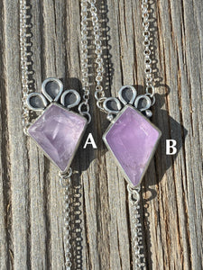 Amethyst Kite with Moonstone Lariat Necklace (A)