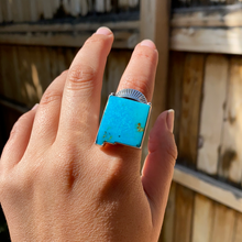 Load image into Gallery viewer, Bright Blue Kingman New Mexico Statement Ring — size 8