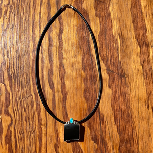 Black Onyx with White Water Turquoise New Mexico Statement Necklace