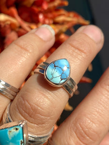 Golden Hills Lavender Turquoise Stacker Ring Set - size 6 (FLAWED)