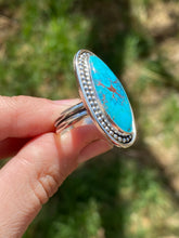 Load image into Gallery viewer, Freeform Kingman Turquoise Ring—size 8.5