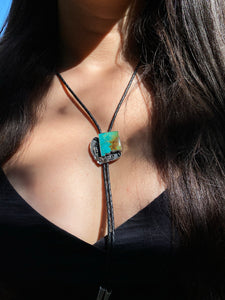 Polychrome Kingman Turquoise New Mexico Bolo Tie
