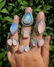 Load image into Gallery viewer, Rectangular Rose Quartz Ring—size 8