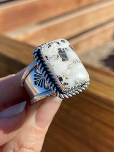 White Buffalo Wide Band Ring - size 12 (fits like 11)