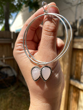 Load image into Gallery viewer, Beaded Rose Quartz Dangle Hoops