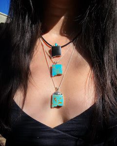 Gold Matrix Kingman Turquoise New Mexico Statement Necklace
