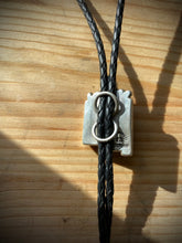 Load image into Gallery viewer, Black Onyx NM with Royston Turquoise Bolo Tie