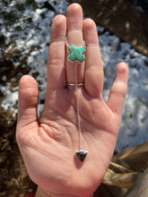 Load image into Gallery viewer, Kingman Turquoise &#39;X&#39; with Black Onyx Lariat Necklace