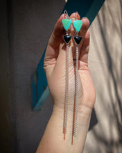 Load image into Gallery viewer, Nacozari Turquoise Double Triangle Chain Dangle Earrings