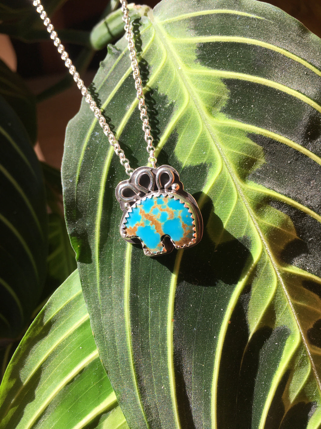 Osito Necklace #4 - Gemmy blue with brown matrix