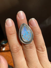 Load image into Gallery viewer, Carved Moonstone Almond Ring—size 7