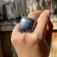 Load image into Gallery viewer, Black Onyx New Mexico Statement Ring — size 10