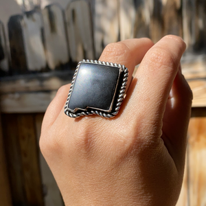 Black Onyx New Mexico Statement Ring — size 10