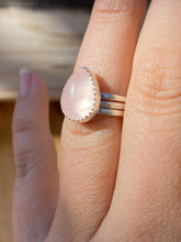 Load image into Gallery viewer, Rose quartz stacker ring set - size 5.5