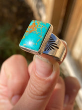 Load image into Gallery viewer, Royston Turquoise Sun Ray Ring — size 11 1/4